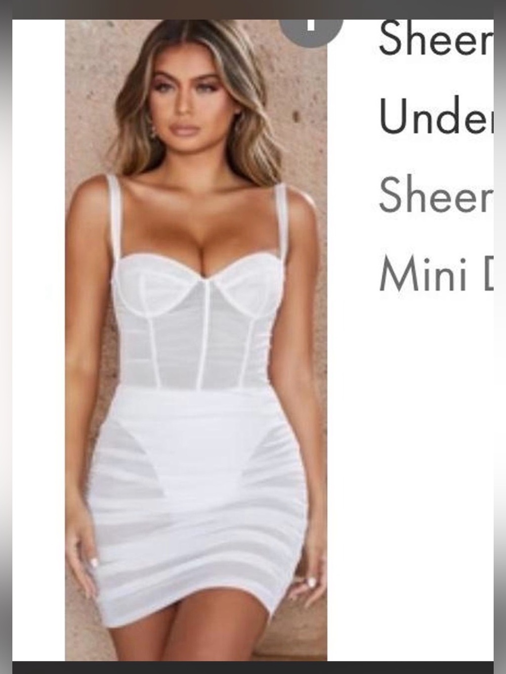 Oh Polly White Sheer Mesh Midi Dress with Corset